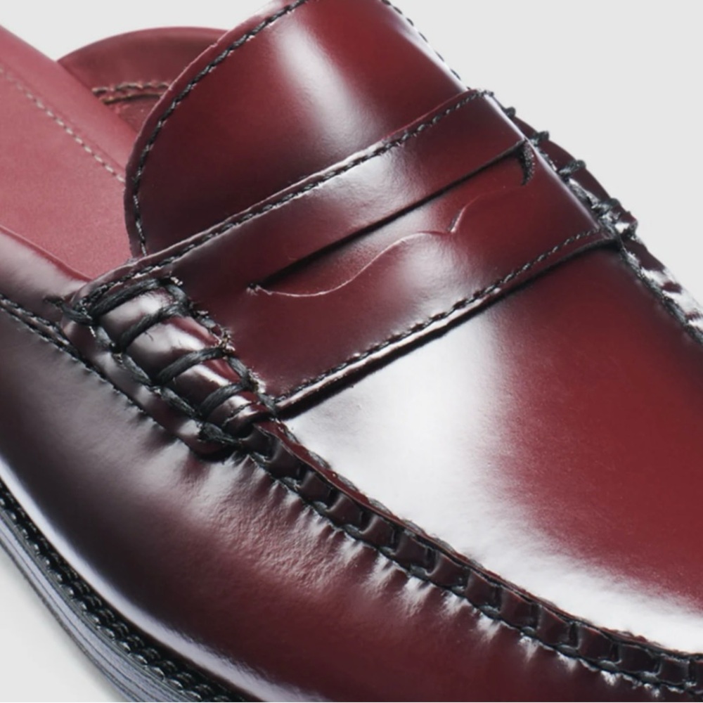 G.H. Bass & Co. Wine Leather Loafers Slip-On Classic - Picture 5 of 7